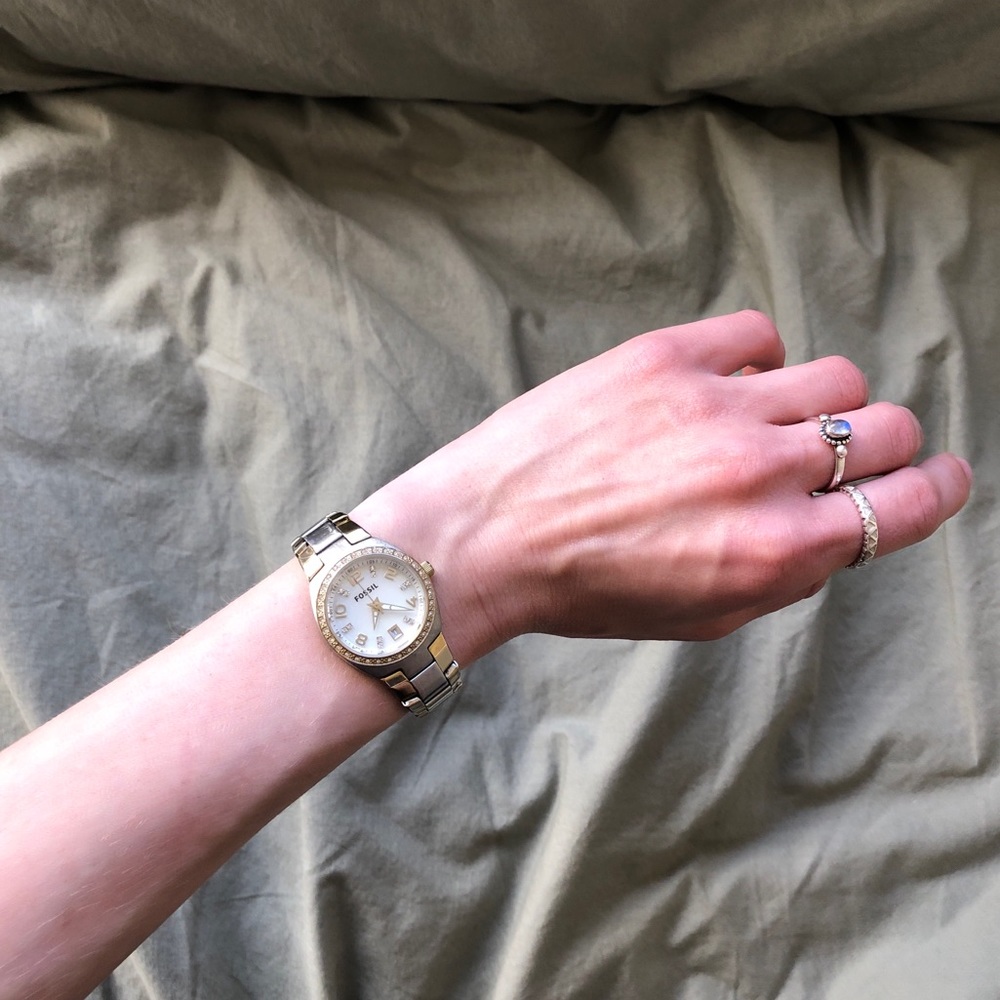 Two-tone Fossil watch